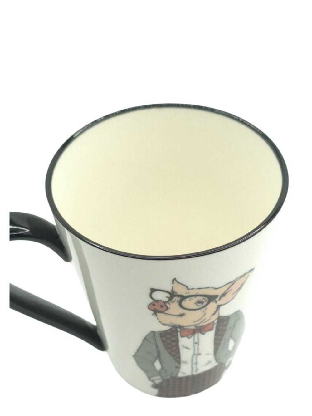 Dapper Pig In Glasses & Bowtie Ceramic Coffee Mug Whimsical Kitchen Drinkware - Picture 4 of 6